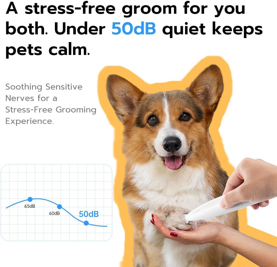 Mcbazel Pet Micro Precision Trimmer, Multifunctional Pet Hair Trimmer Waterproof Rechargeable Shaver with LED Light for Paws Eyes Ears Face Buttocks for Small Dogs and Cats，50dB Quiet Shave