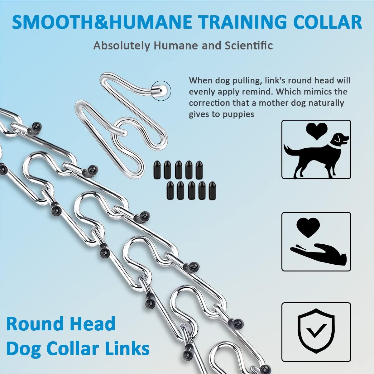 Prong Collar for Dogs, Dog Training Collar, Adjustable Size Dog Pinch No Pull Collar with Quick Release Buckle for Small Medium Large Dogs(Packed with Two Extra Links)
