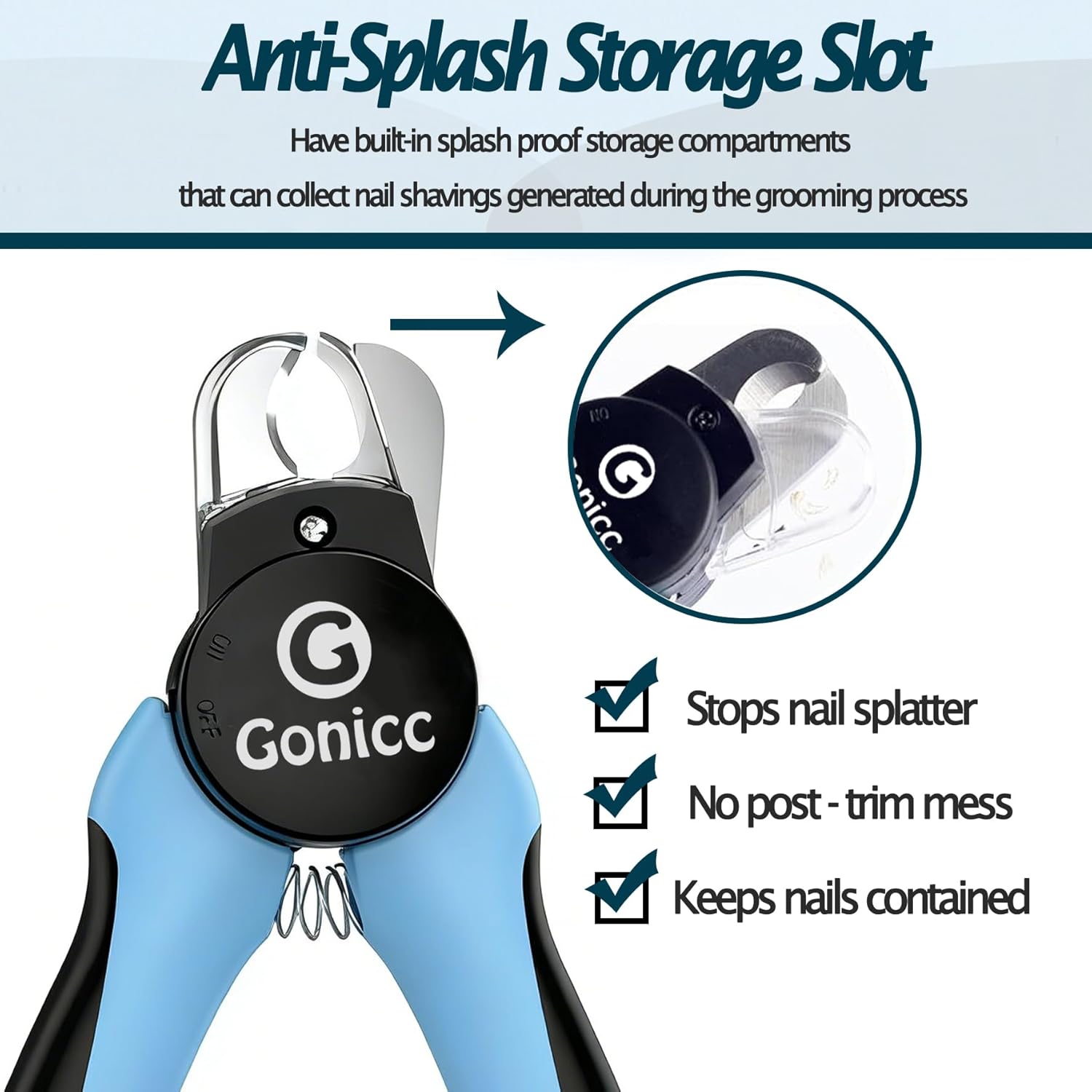 gonicc Dog & Cat Pets Nail Clippers and Trimmers - with Safety Guard to Avoid Overcutting, Free Nail File, Razor Sharp Blade - Professional Grooming Tool for Pets (for Medium to Small Dogs)