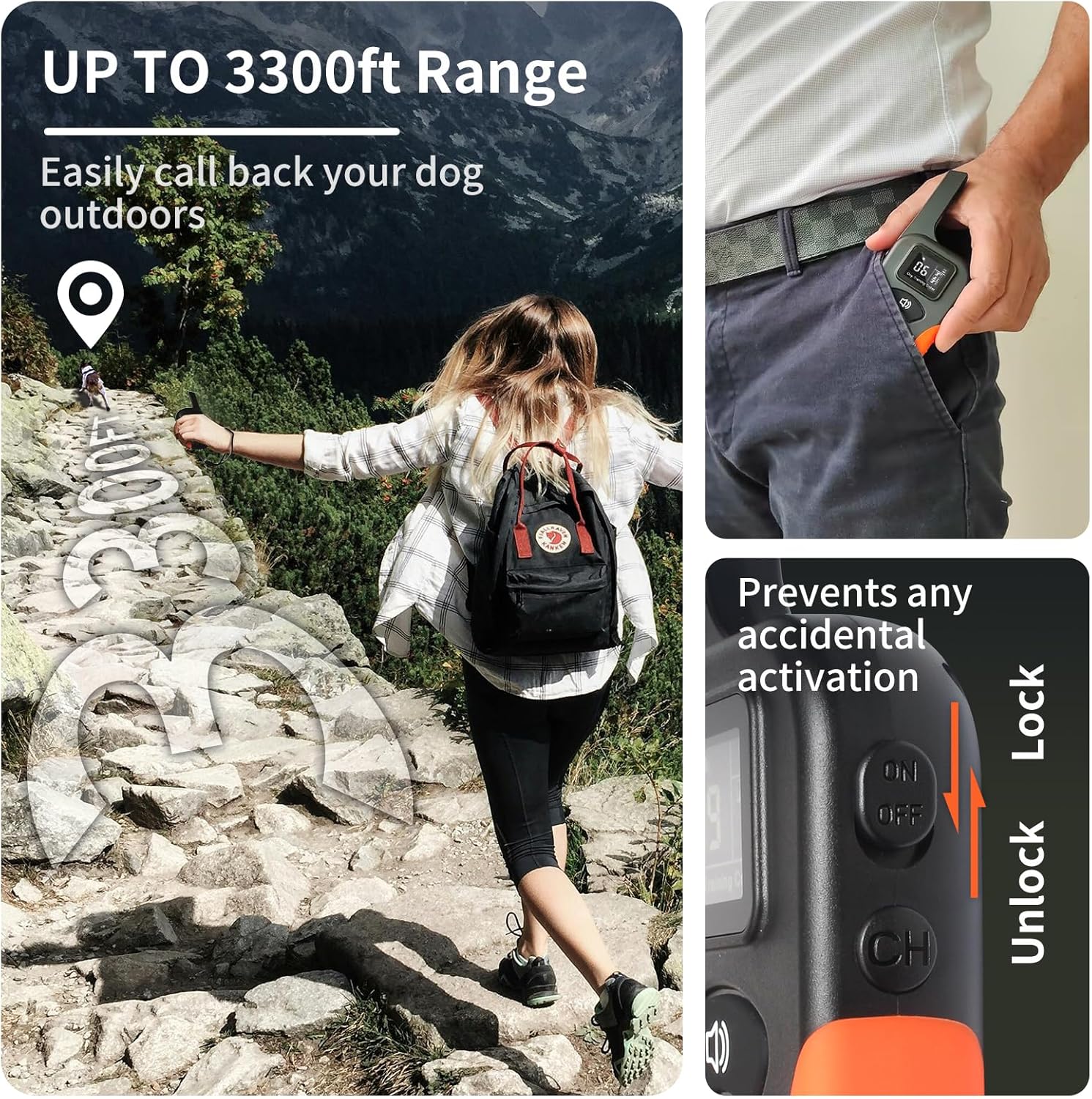PaiPaitek No Shock Dog Training Collar with Remote 3300ft Range, Strong Vibrating Dog Collar Beep and Vibrate Only, Waterproof & Rechargeable Vibration Collar for Small Medium Large Dogs - No Prongs